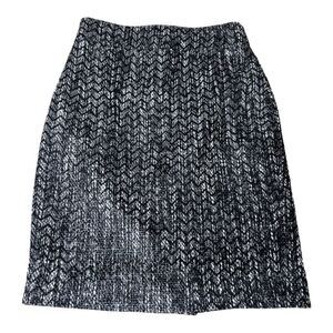 J. Crew No.2 Pencil Tweed Woven Zigzag Detail Skirt Size 2
